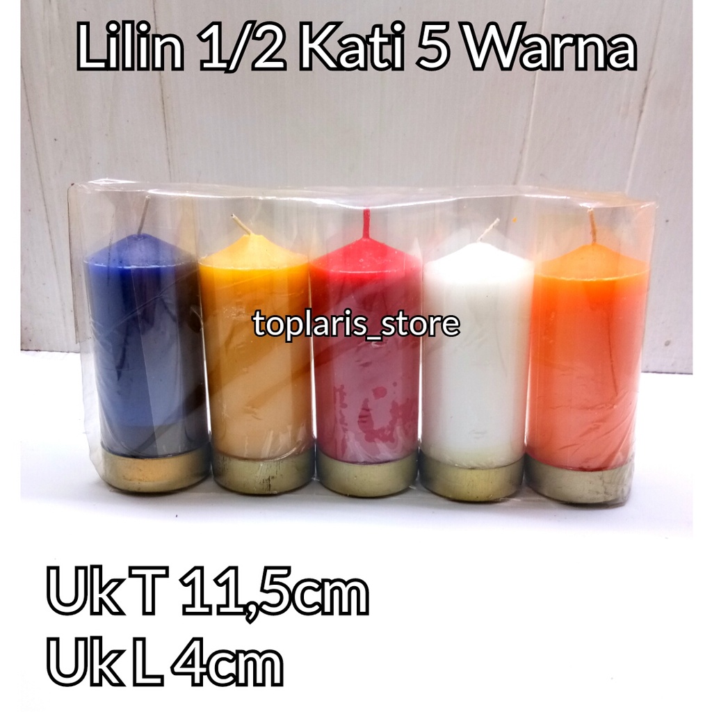 Lilin 5 Warna Pancawarna 1/2 Kati