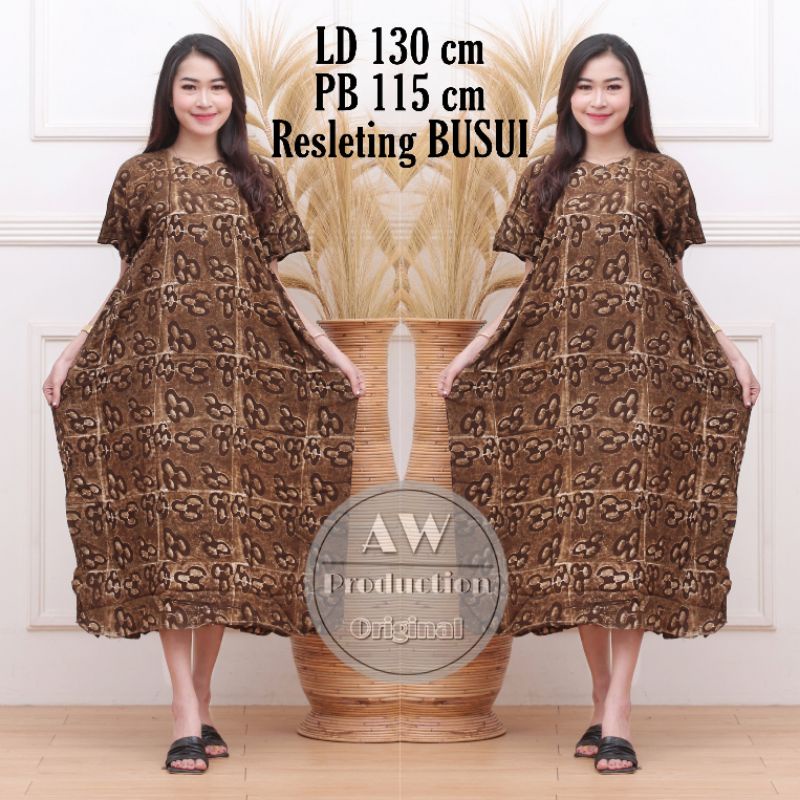 Daster Lowo Kekinian Motif Sogan Jumbo LD 130 CM Busui Resleting Depan Homedress Rayon Premium Adem