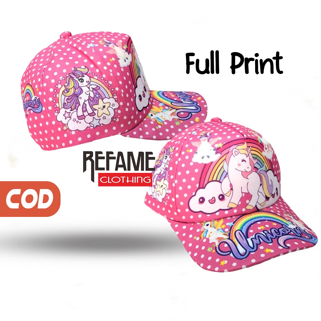 Topi Anak Motif Karakter Gambar Kuda Poni Unicorn Lucu dan Keren Laki Laki Perempuan Cowok Cewek Usia Umur 1 2 3 4 5 6 7 8 Tahun