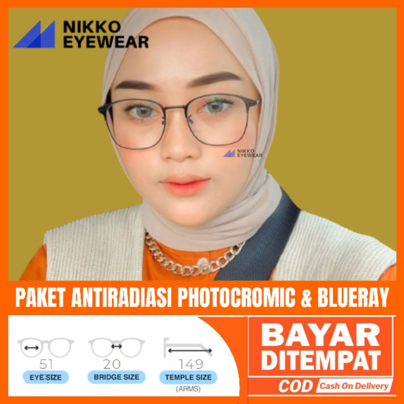 Frame Kacamata 1924, Gratis Lensa Photochromic