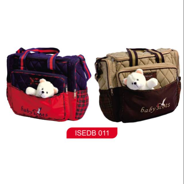 BABY SCOTS Tas Bayi Besar Bordir Boneka | Scots Embroidery Diaper Bag