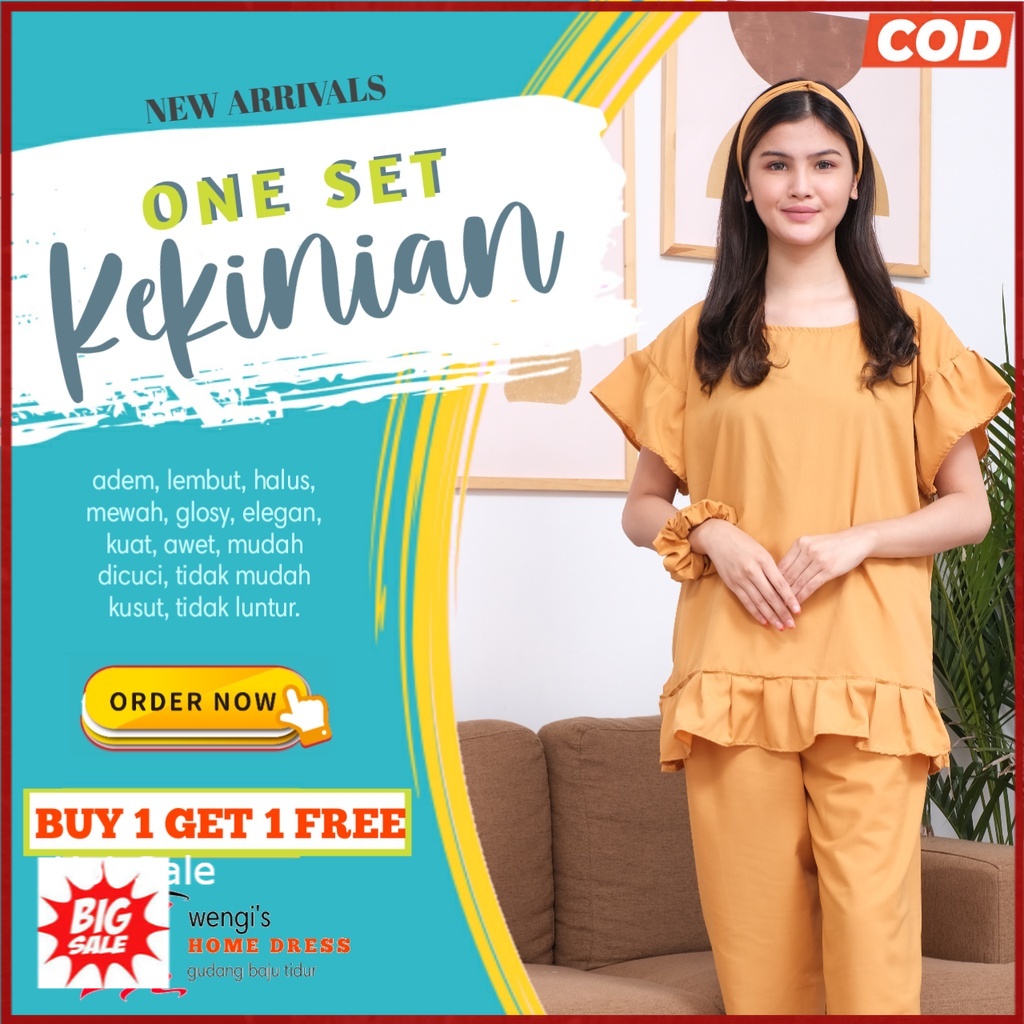 baju setelan stelan daily one set piyama piama homewear babydoll sleepwear tie dye tidur hamil wanit