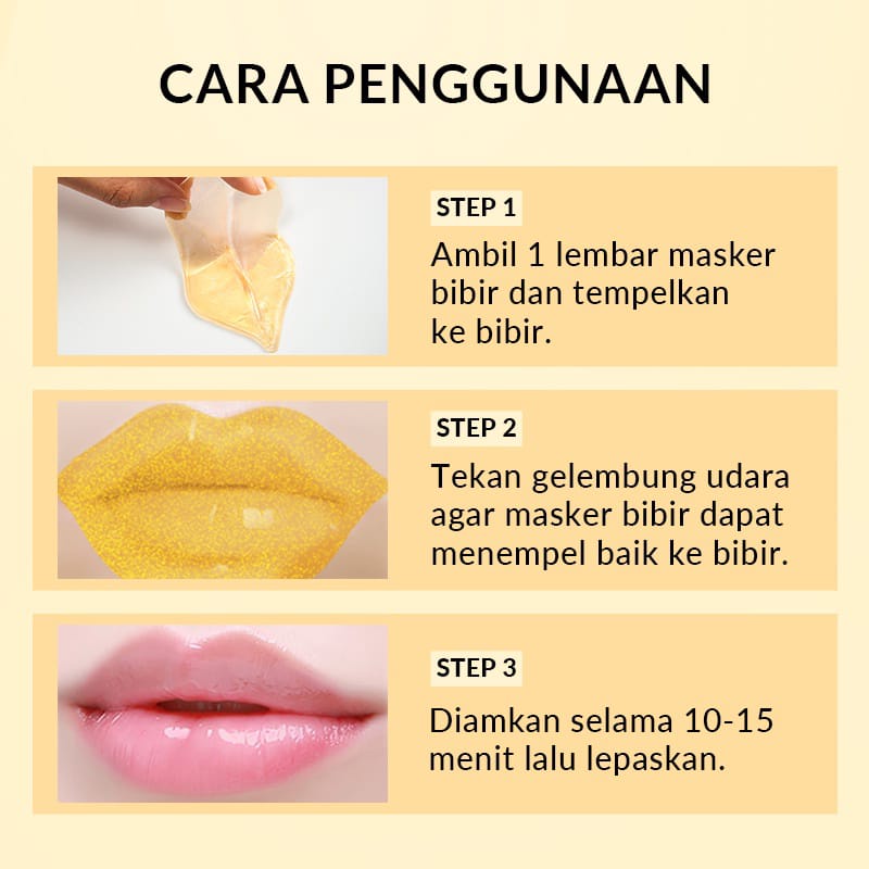 BIOAQUA 24K Gold Moisturizing Essence Lip Mask 60g Masker Bibir Untuk Bibir Hitam Masker Perawatan Bibir Memudarkan Kerutan Bibir