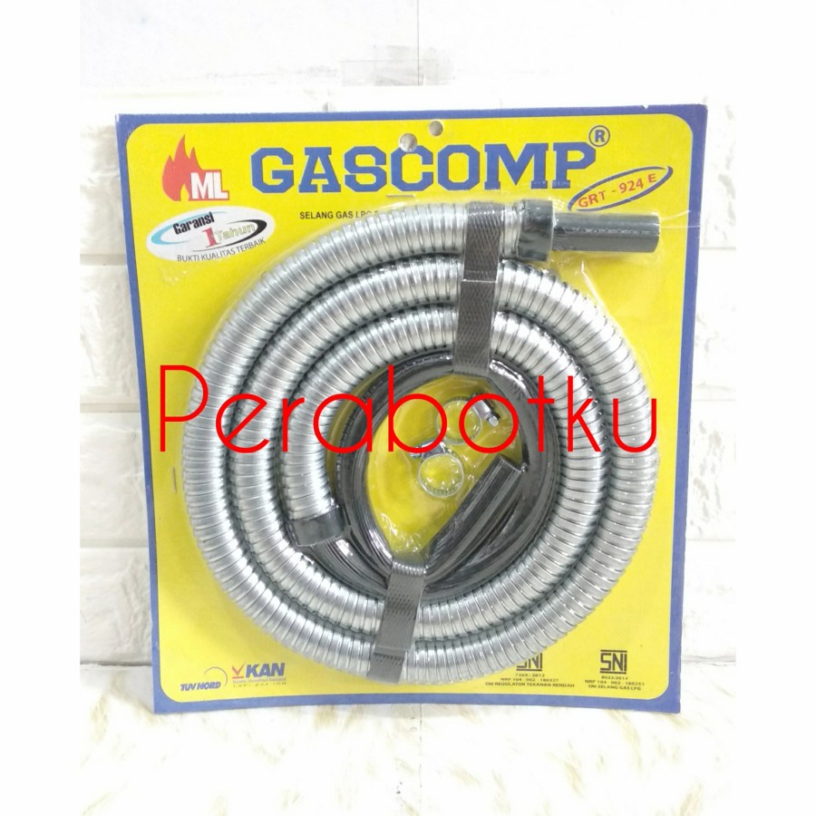 Jual Selang Fleksibel Gascomp Selang Gas Lpg Dan Regulator Tekanan Rendah Shopee Indonesia