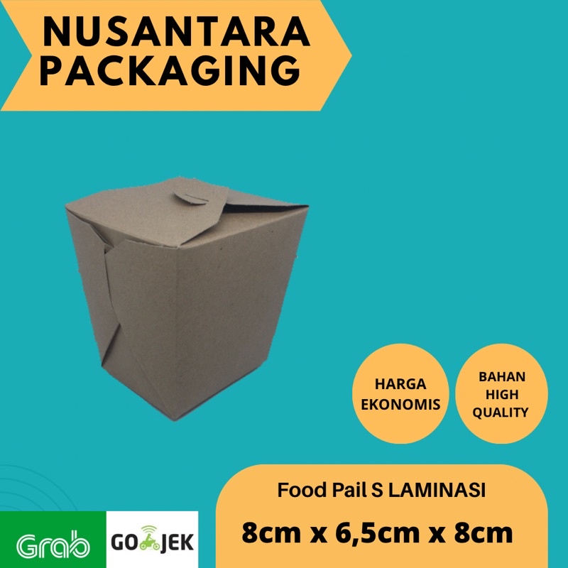 

Food pail S - Rice box - Noodle box kraft size S FULL LAMINASI - SMALL