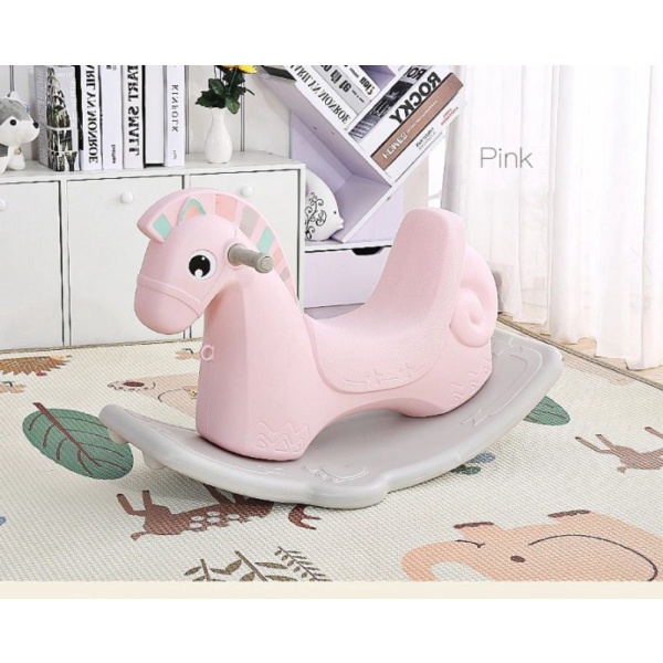 Mainan anak kereta tunggang kuda kudaan goyang balita 2 3 4 5 6 tahun - Kuda Pink Murah