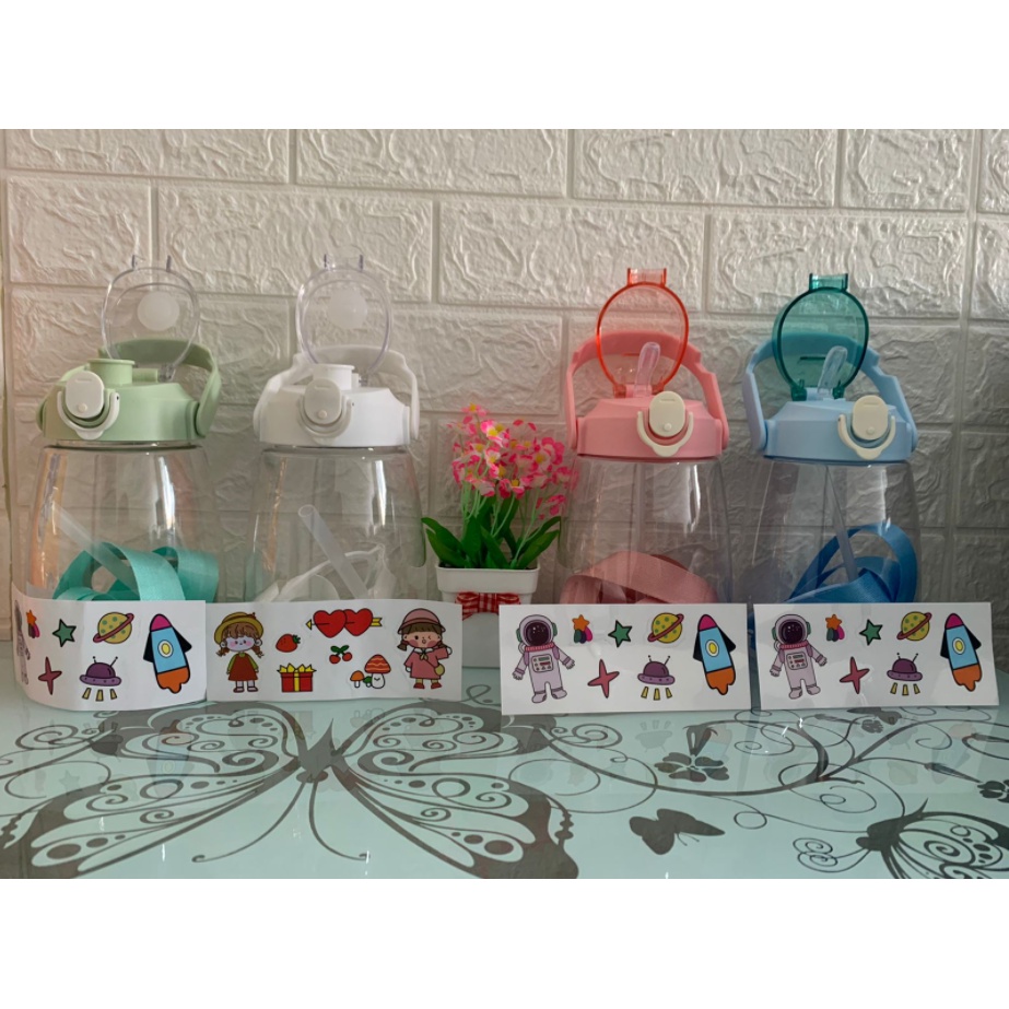BOTOL MINUM ANAK 1300 ML Botol gemoy bening 1.3 liter viral motivasi 1,3 liter free sticker