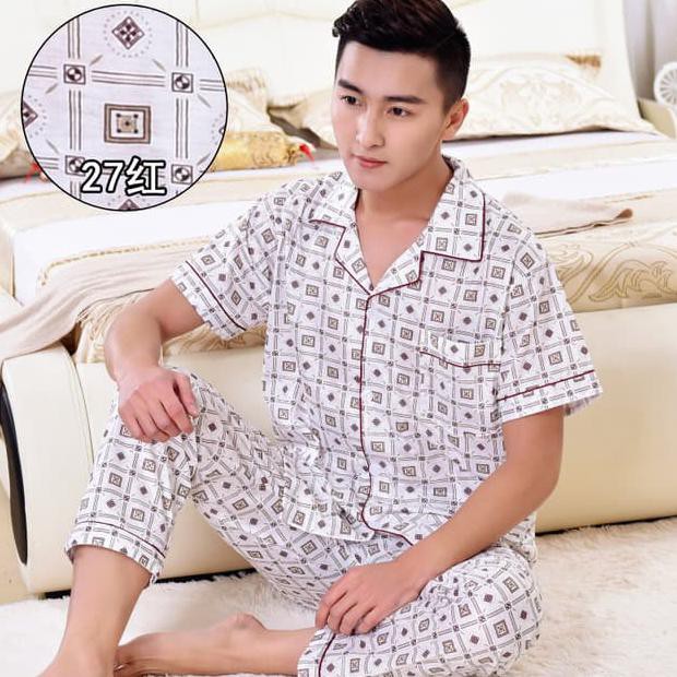 baju tidur import piyama pria dewasa motif kotak