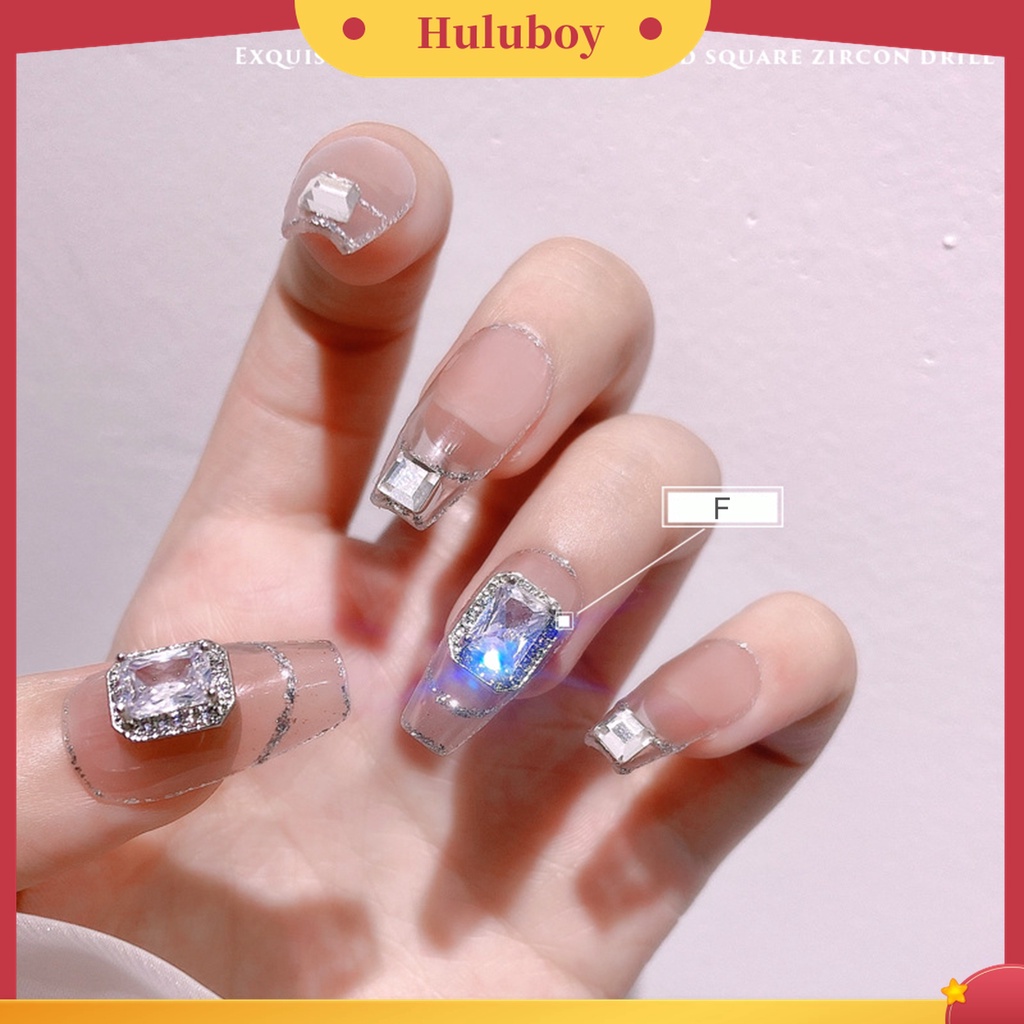 Huluboy Huluboy♡ Berlian Imitasi Bentuk Kubus Bahan Zirkon Gaya Jepang Untuk Dekorasi Nail Art