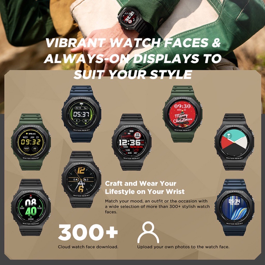 Zeblaze ARES 2 Rugged Fashion Smartwatch Waterproof 5 ATM SPo2 Sensor