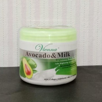 Lulur Alpukat & Susu / Vienna Brightening Body Scrub Avocado & Milk