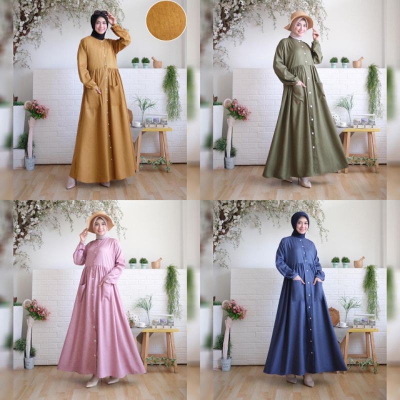 gamis polos katun madina