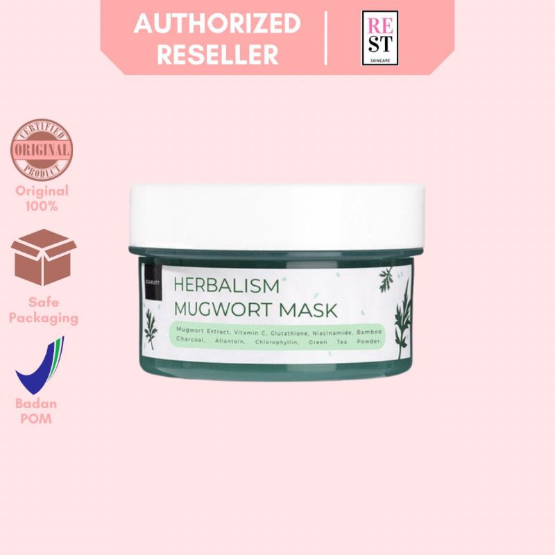 RESTBEAUTY - SCARLETT Herbalism Mugwort Mask BPOM ll Scarlett Mugwort Masker