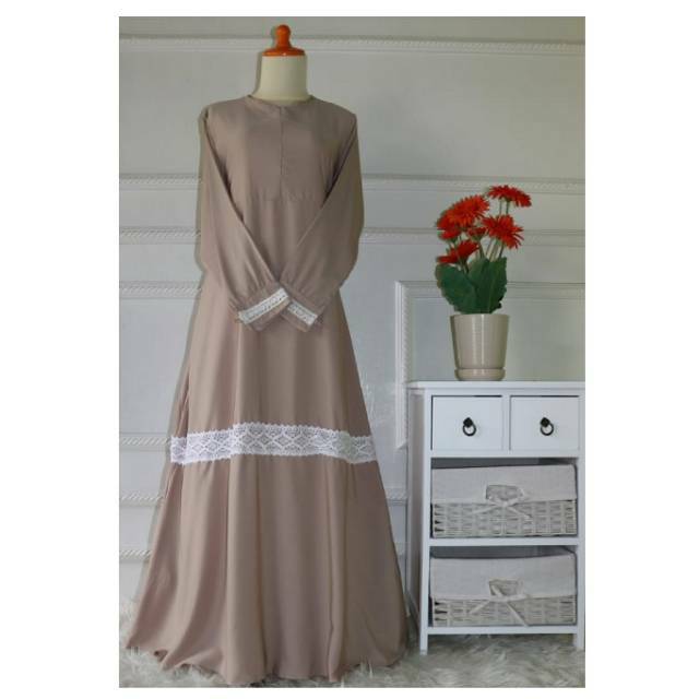 Gamis Polos Wolvis Wolfis Renda