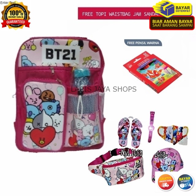 COD TAS RANSEL SEKOLAH ANAK PEREMPUAN PAUD TK SD HK LOL BTS CUTE PINK BANYAK HADIAH KADO TERBARU