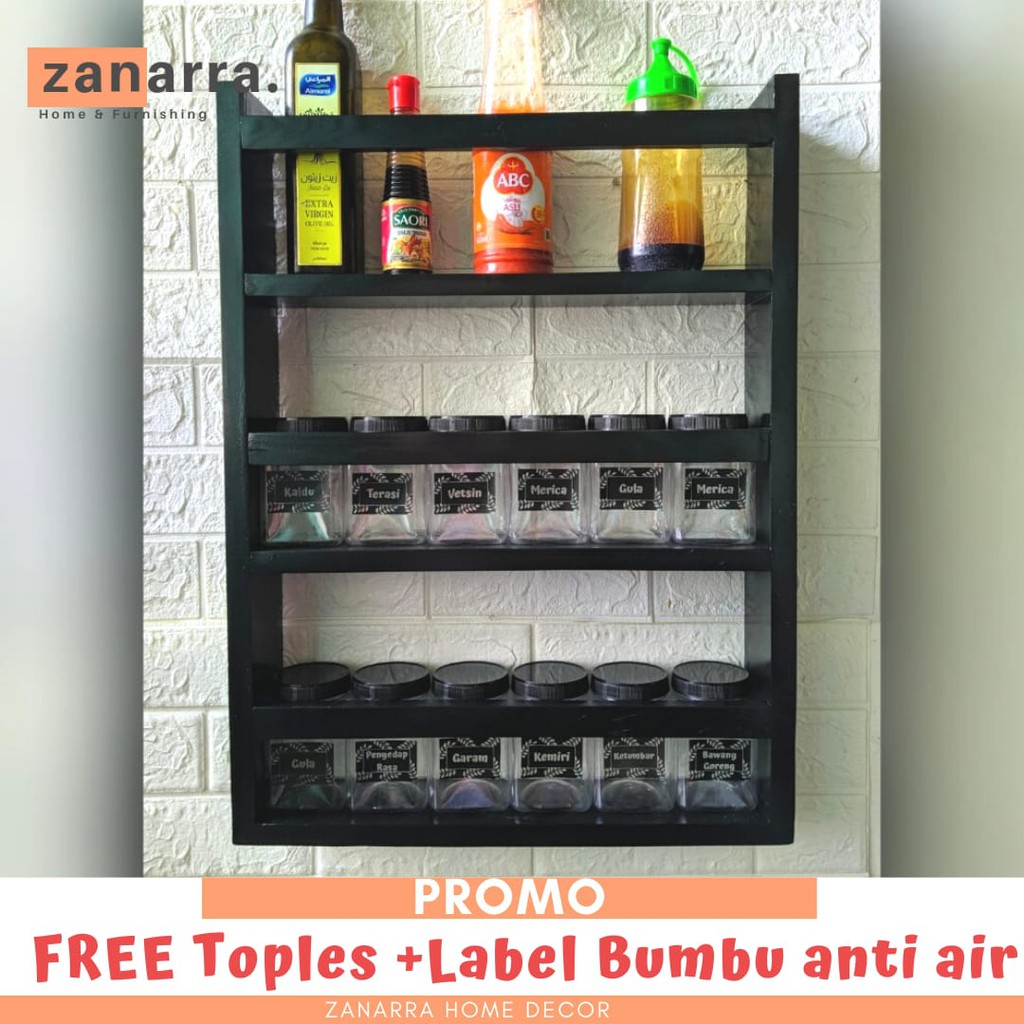 Rak Bumbu Dapur Susun Tempat Bumbu Gantung Rak Botol Kecap Free Toples Bumbu Zanarra Home Decor