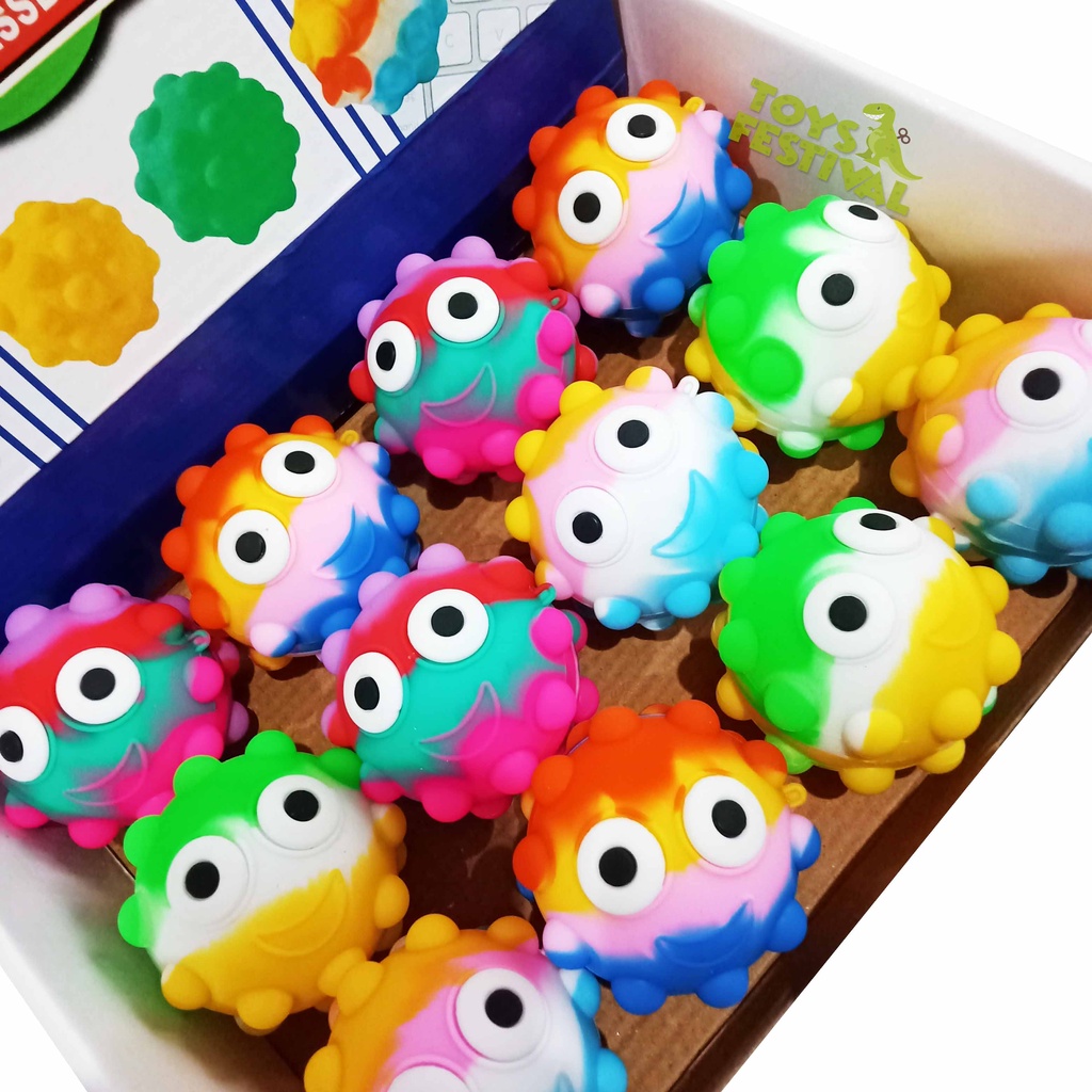 1 Buah Mainan Pressball Squishy Pop It Bola Lampu Multicolor