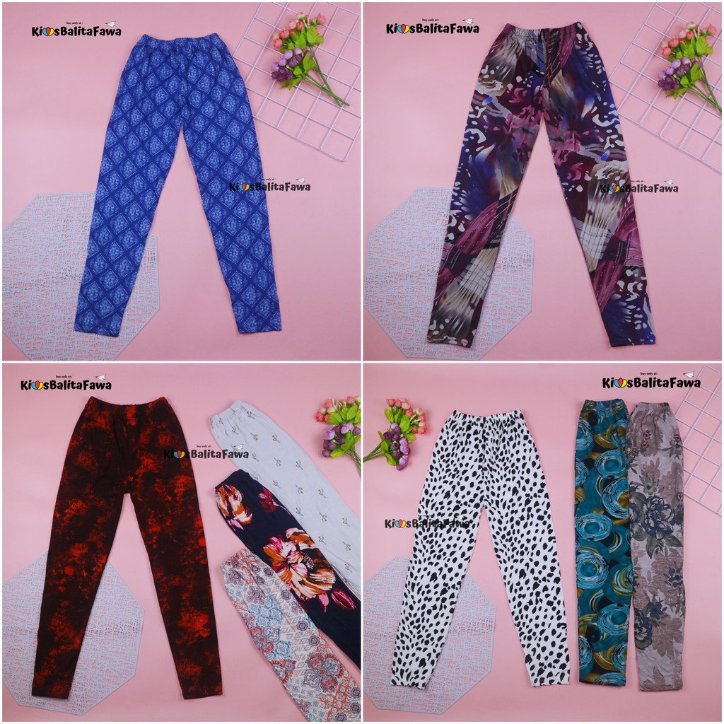 Legging Calvina 8-12 tahun /Celana Anak Perempuan Leging Ketat  Bahan Kaos Spandek Panjang Nyaman