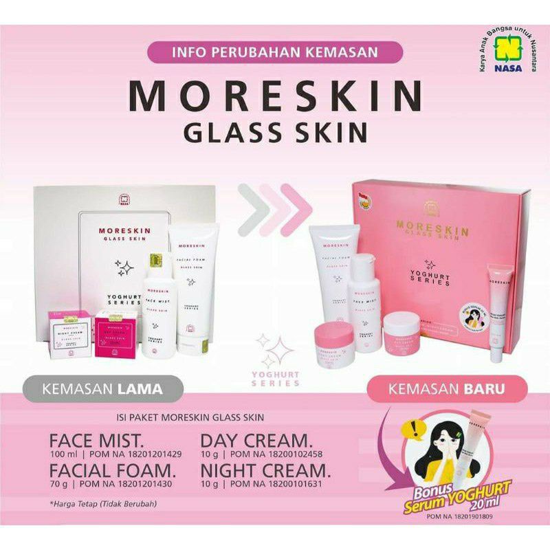 moreskin glaskin kemasan baru