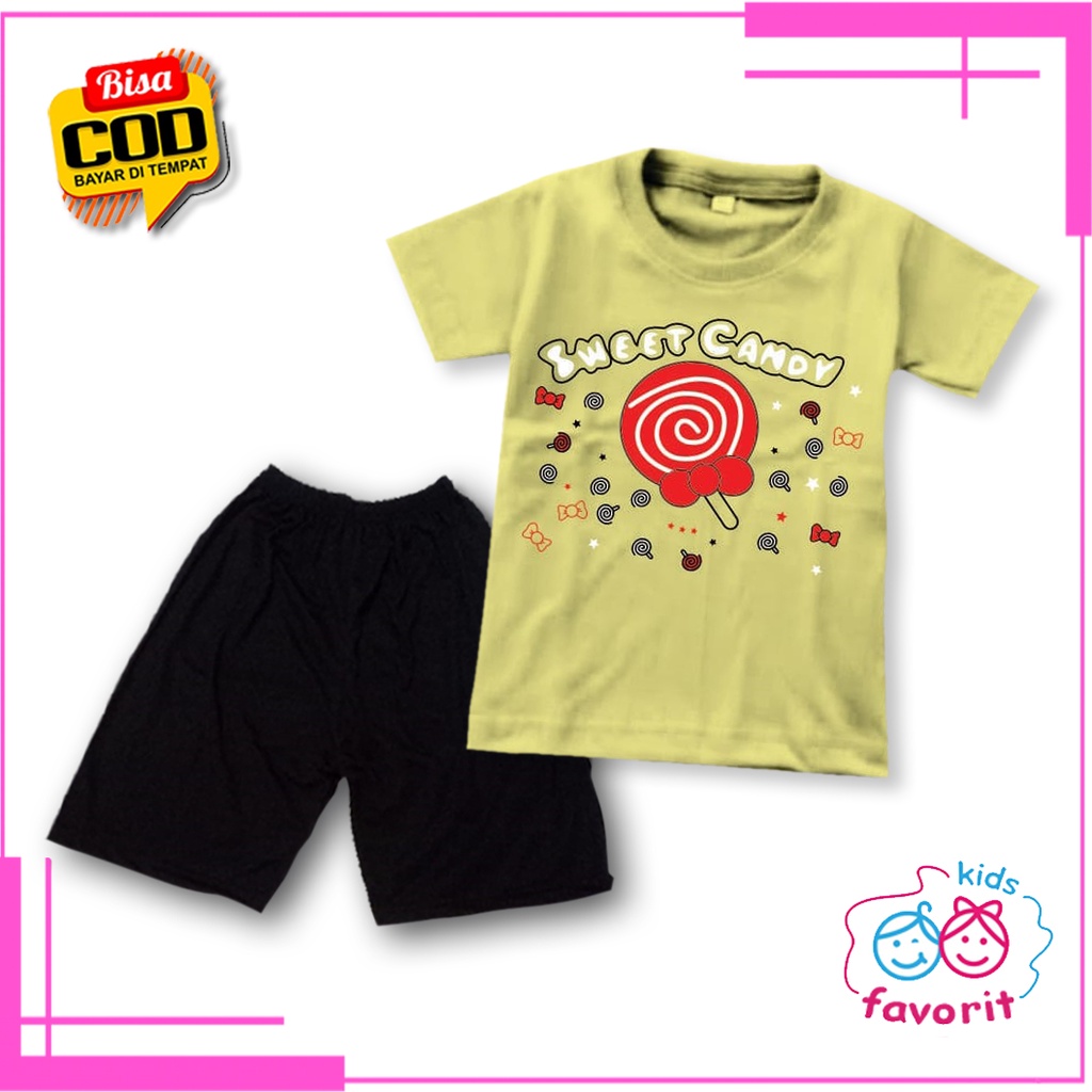 Favorit kids baju setelan anak perempuan lengan pendek