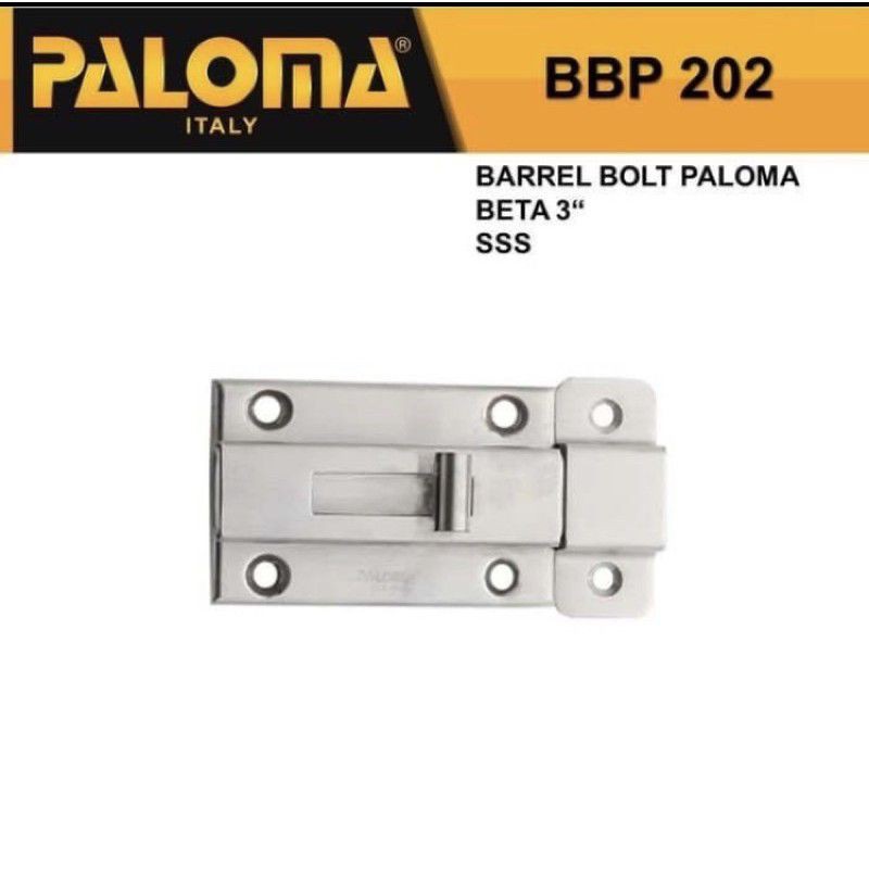 Barrel Bolt PALOMA BBP 202 BETA 3" | Grendel Slot Kunci Pintu Jendela grendel stainless sus 304