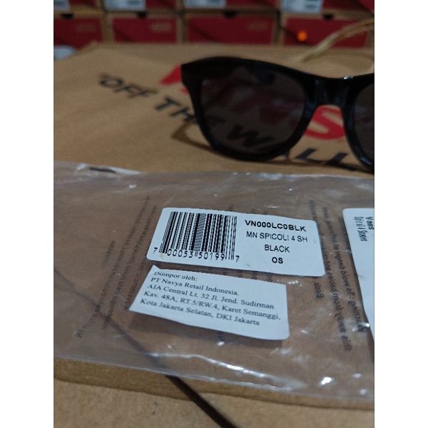 VANS SPICOLI 4 SHADES BLACK CHECKERBOARD LIMOGES SUNGLASSES ORIGINAL RESMI NAVYA KACAMATA HITAM BIRU