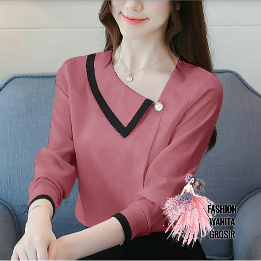 FWG - BLOUSE ELVIRRA / ATASAN WANITA TERBARU / ATASAN MURAH / BLOUSE KOREA