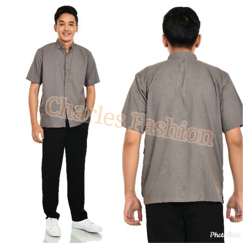 Baju Koko Polos Warna Pria Dewasa Badju Taqwa Muslim Laki Laki Lengan Pendek Bahan Katun Adem Terbar