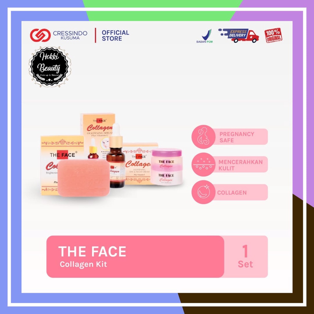 The Face Collagen KIT (sabun / soap - cream - toner - serum)