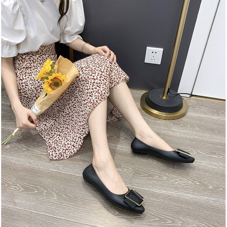 Premier Sepatu Flat Shoe Jelly Wanita Murah Nyaman Ringan Import Kantor Casual