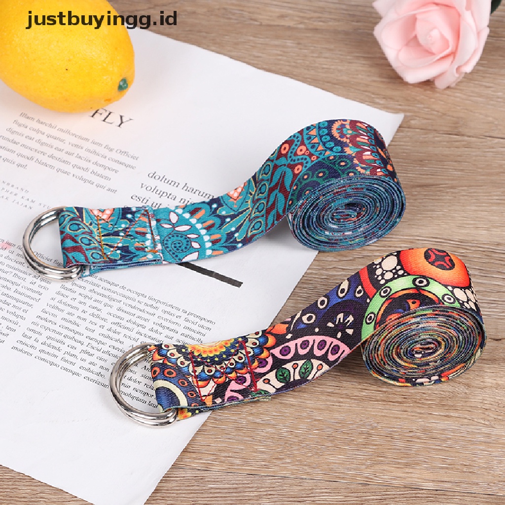 (Justbuyingg.Id) Tali Strap Adjustable Motif Print Warna-Warni Untuk Yoga / Fitness