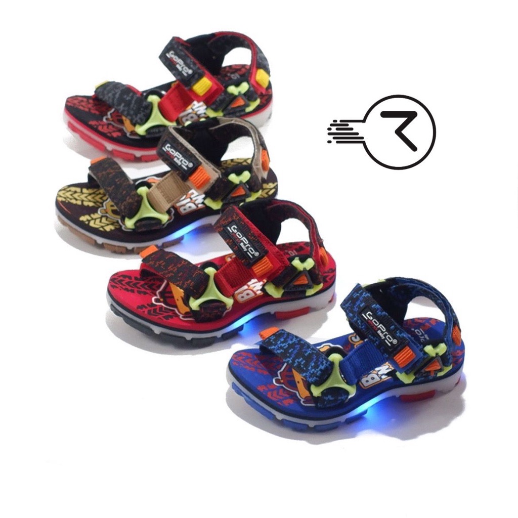 sendal anak cowok sandal anak cowo usia 3 tahun sepatu led anak laki laki 2 tahun sandal nyala senda