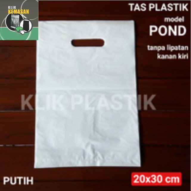 TAS PLASTIK PUTIH POND OVAL 20X30 CM-KANTONG PLASTIK SHOPPING BAG