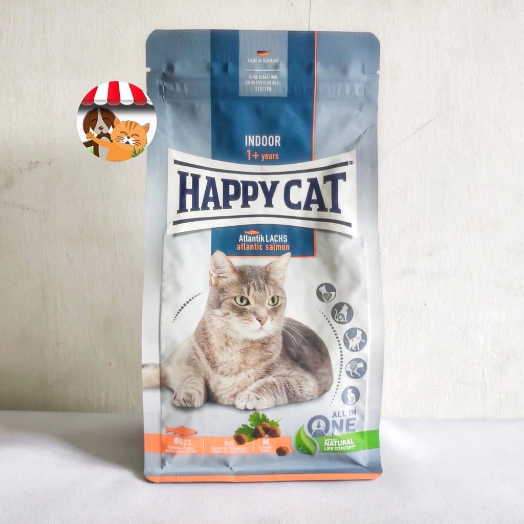 Happy Cat lndoor Atlantic Salmon 300gr - Makanan Kucing Dewasa