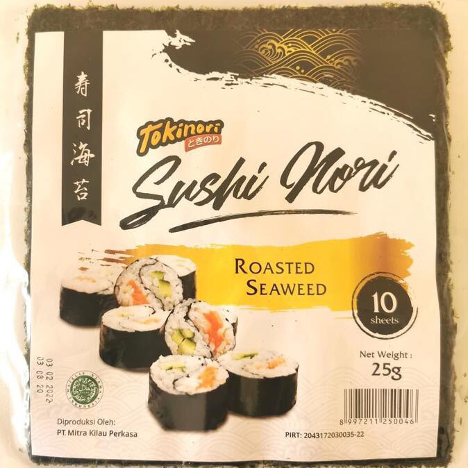 Tokinori yaki sushi nori halal mui roasted seaweed uk 21x19 cm 10 sheets