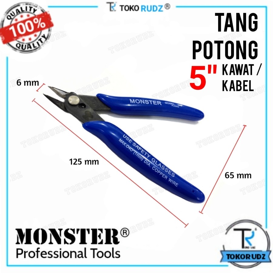 Tang Potong Kawat Kabel 5 inch Micro Nipper Wire With Soft Spring 170