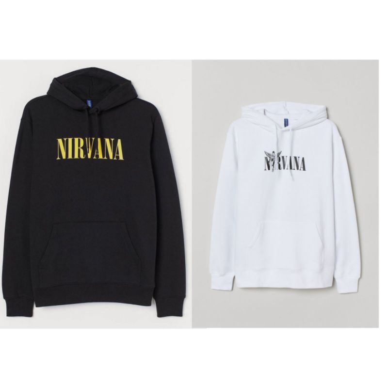 HOODIE H&M NIRVANA BLACK DAN WHITE