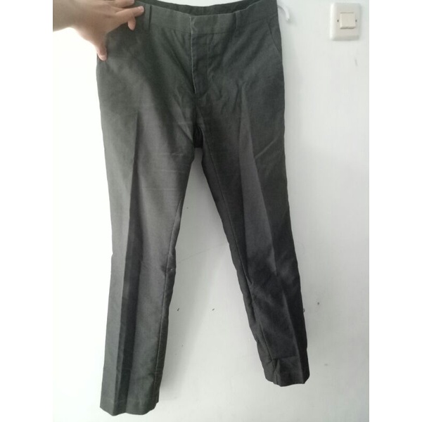 Celana Panjang Bahan Kain Abu Tua/ Dark Grey Pants for Men Laki by JOBB PRELOVED Bekas Second