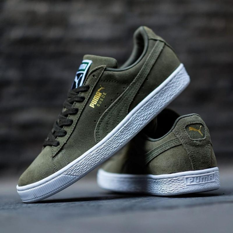 PUMA SUEDE CLASSIC OLIVE GREEN SIZE 40-44 100% ORIGINAL BNIB