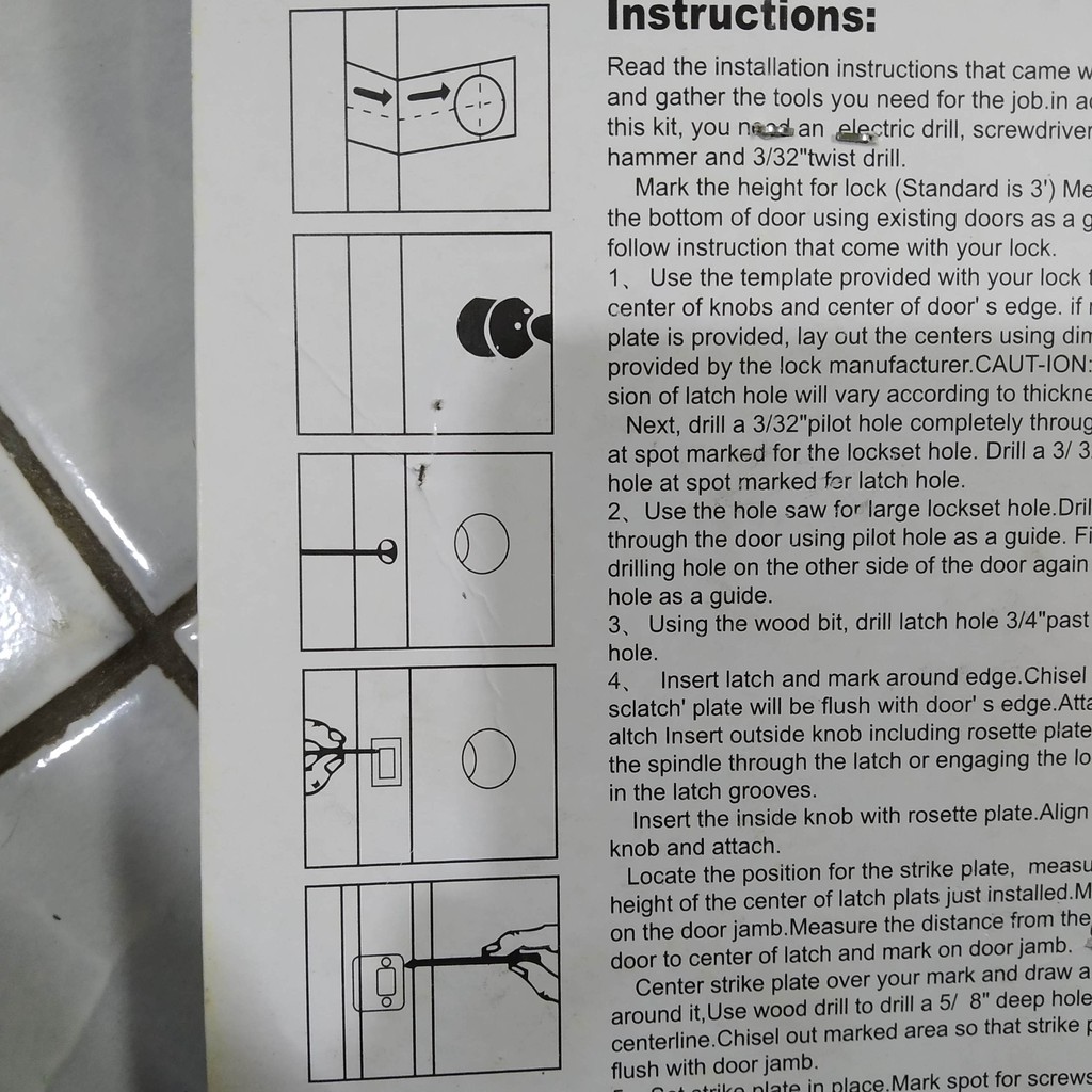 hole saw mata Gergaji Bulat Lubang set intalasi lubang kunci daun pintu lock installation kit