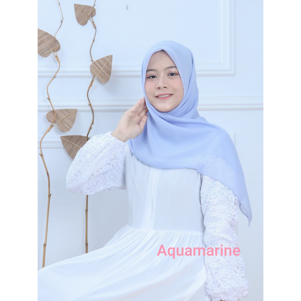 Fashion Official [SUPERMURAH] HIJAB Segiempat Polos BELLA SQUARE Hijab Pollycotton BellaSquare Aquamarine Premium
