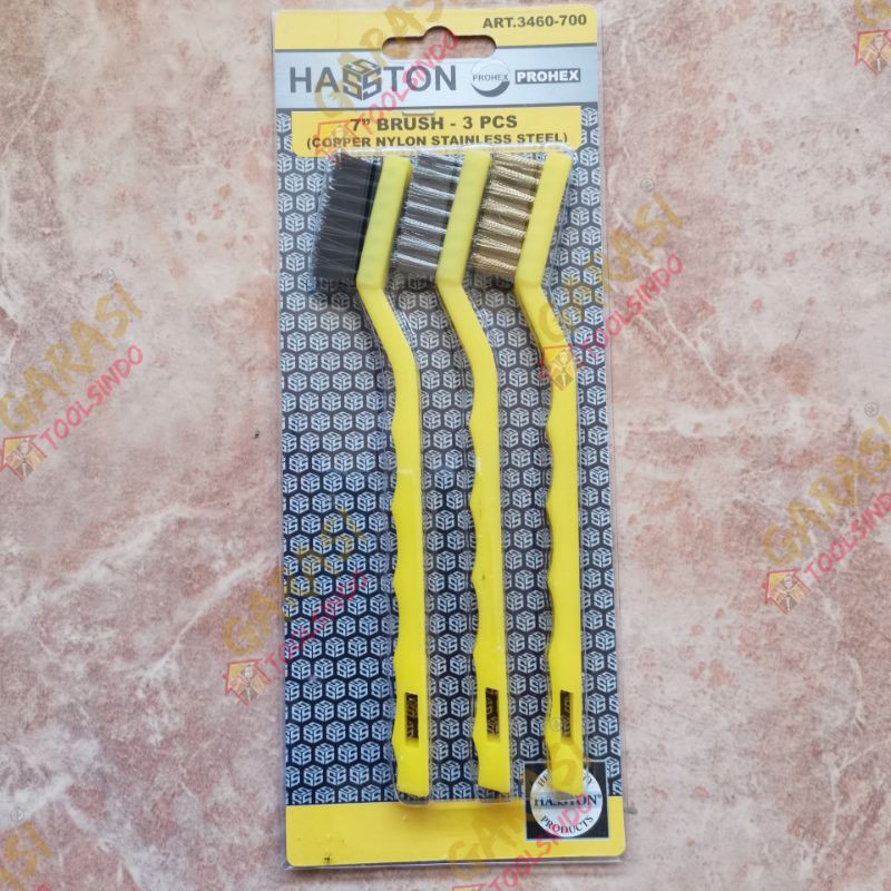 Sikat Kawat 3 Pcs 7 Inch Hasston Prohex Sikat Kawat Stainless Steel Sikat Kawat Mini