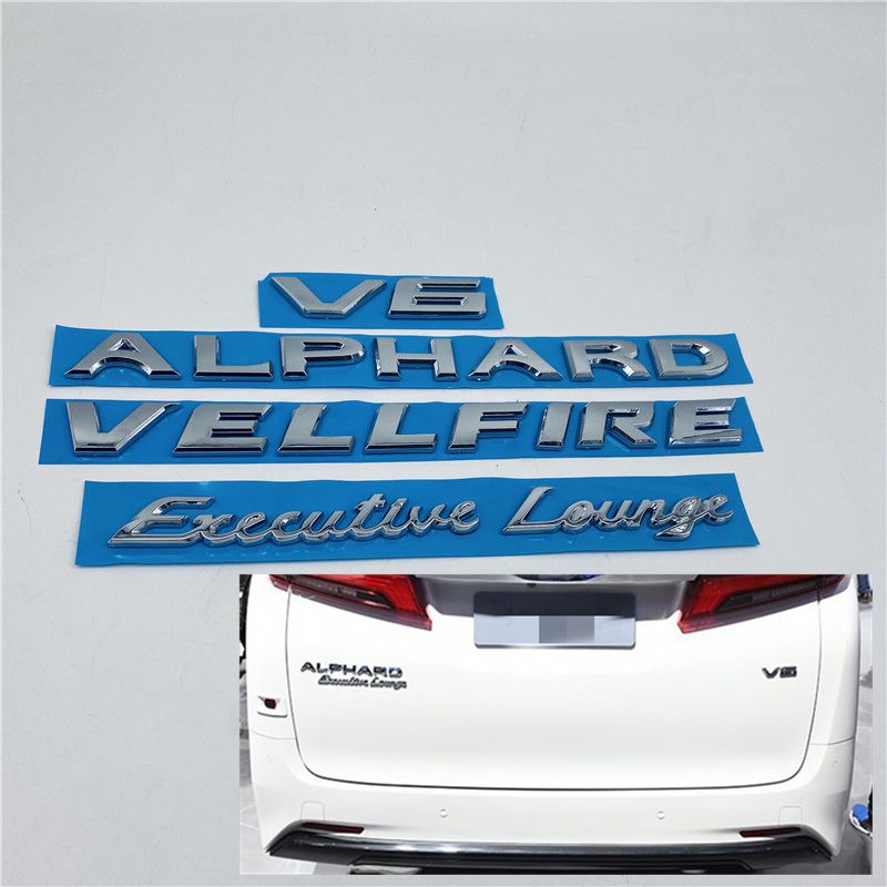 Stiker Emblem Logo Toyota Alphard Vellfire Executive V6 Untuk Bagasi Belakang Mobil