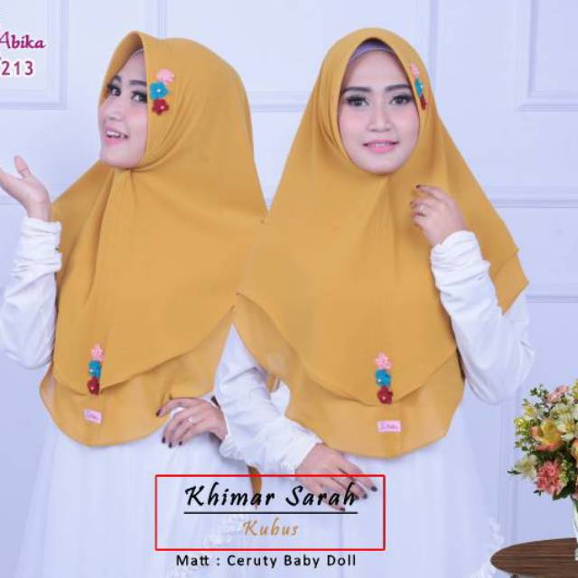 Khimar Sarah by Abika /jilbabdualapis / jilbabbabydoll mba Fatimah