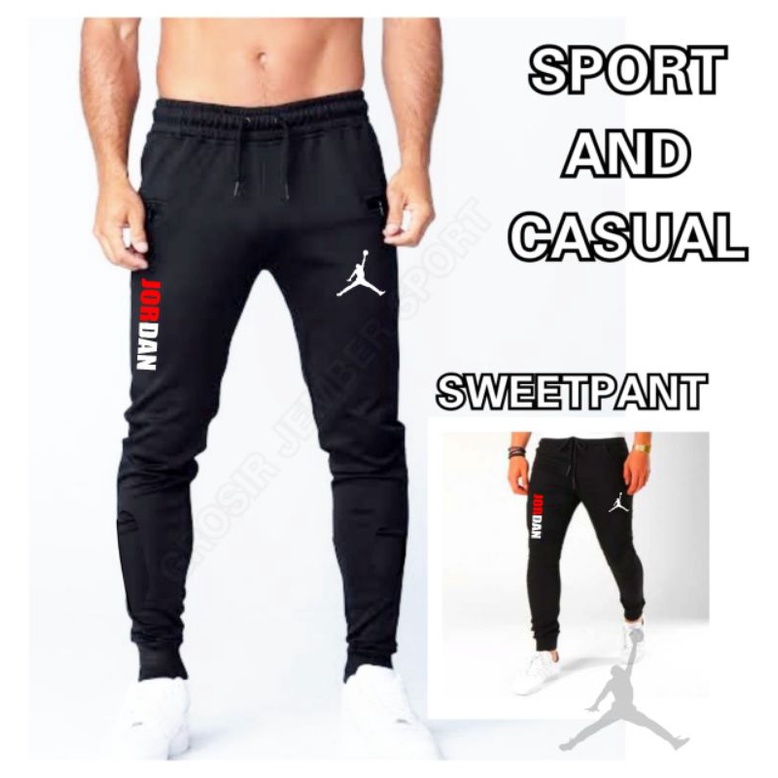 Celana panjang celana bola olahraga futsal celana joger sport logo reflectif