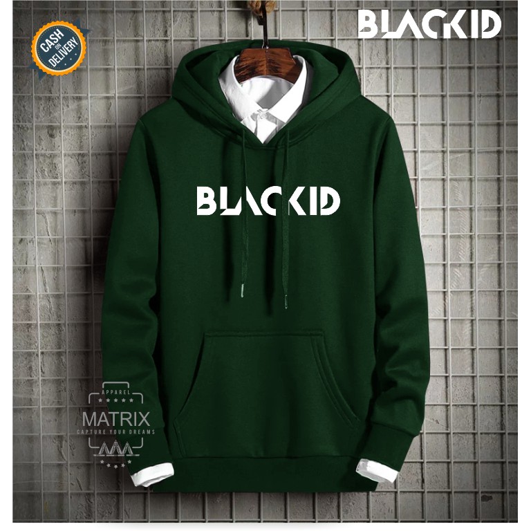 Sweater Hoodie Pria Trend BLACKID Fleece Korean Style