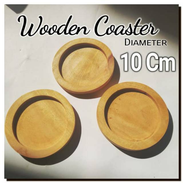 Edge line Wooden coaster 10 x 1 Cm Tatakan gelas kopi kayu unik