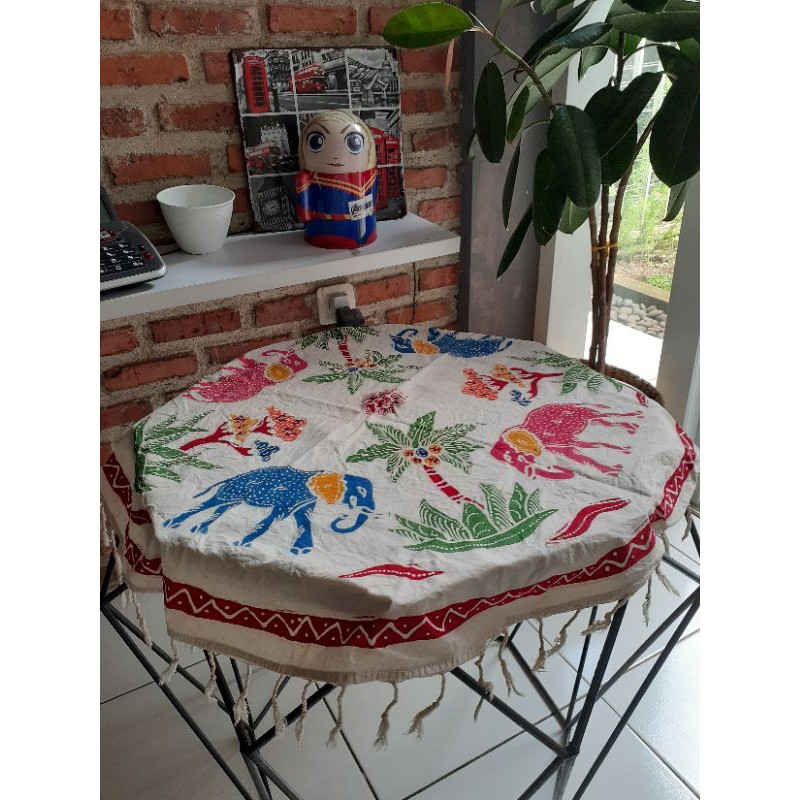 TAPLAK MEJA AESTHATIC BATIK CANTIK | TAPLAK BULAT RUANG TAMU