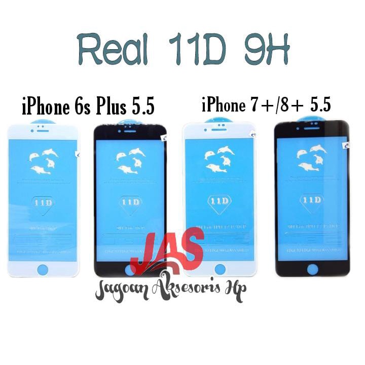 REAL 11D 9H iPhone 6s Plus 7Plus 8 Plus Tempered Glass Blue Board Real Curved Full Coverage