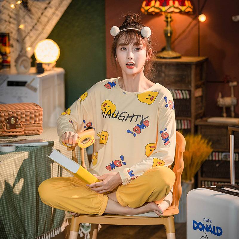 Stelan Piyama PP Wanita Import New Model Import High Quality PPP-PPP CREAM NAUGTHDUCK